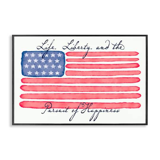 Stupell Industries All American Patriotic Phrase Framed Giclee Art
